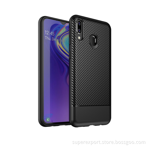 Carbon Fiber Pattern TPU Phone Case for Samsung M20